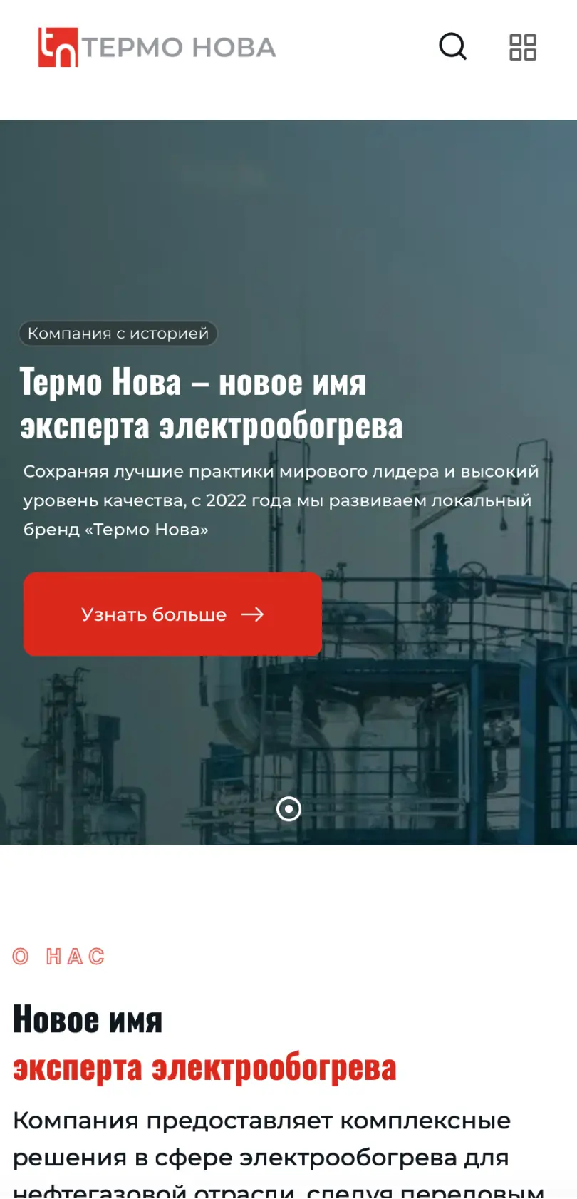 Главная страница сайта Термо-Нова