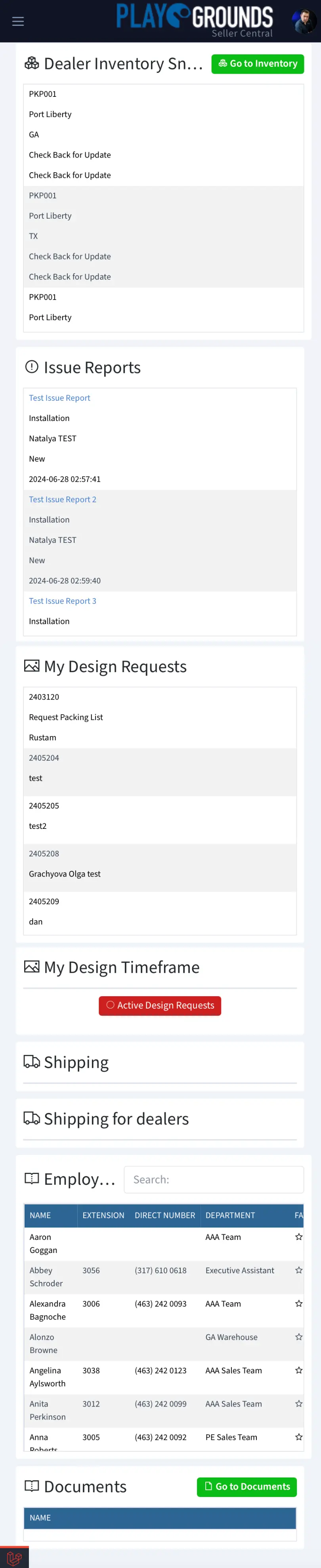 Главная страница сайта Shipping Portal