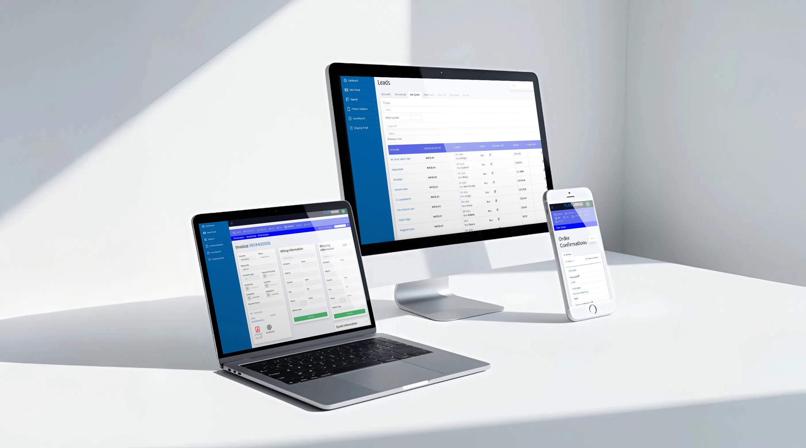 Адаптивная версия сайта на разных устройствах