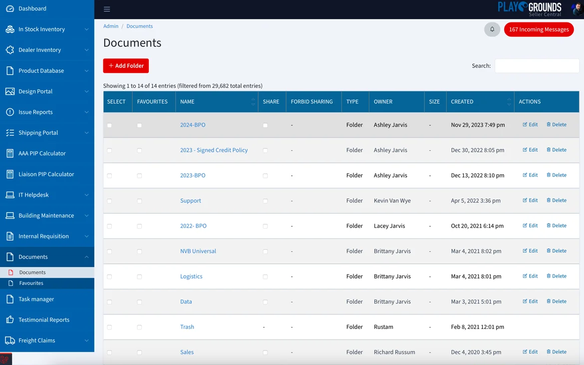 Страница Documents