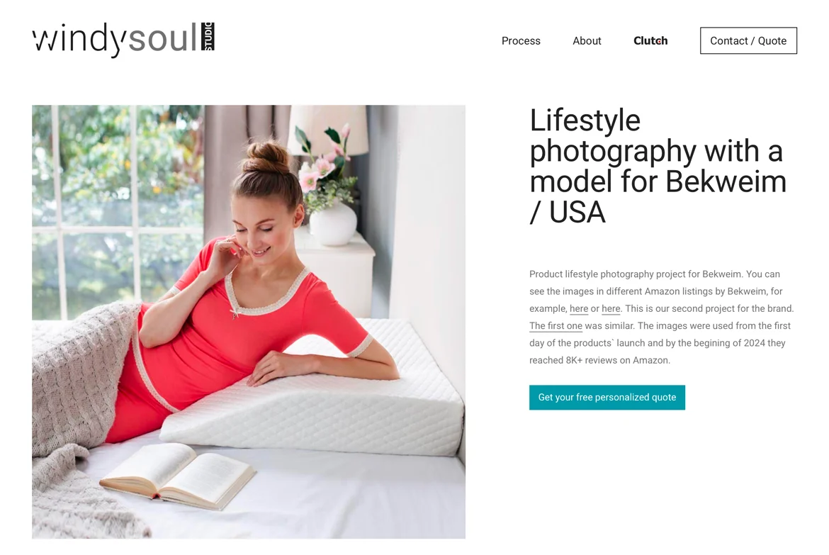 Страница кейса портфолио Windy Soul