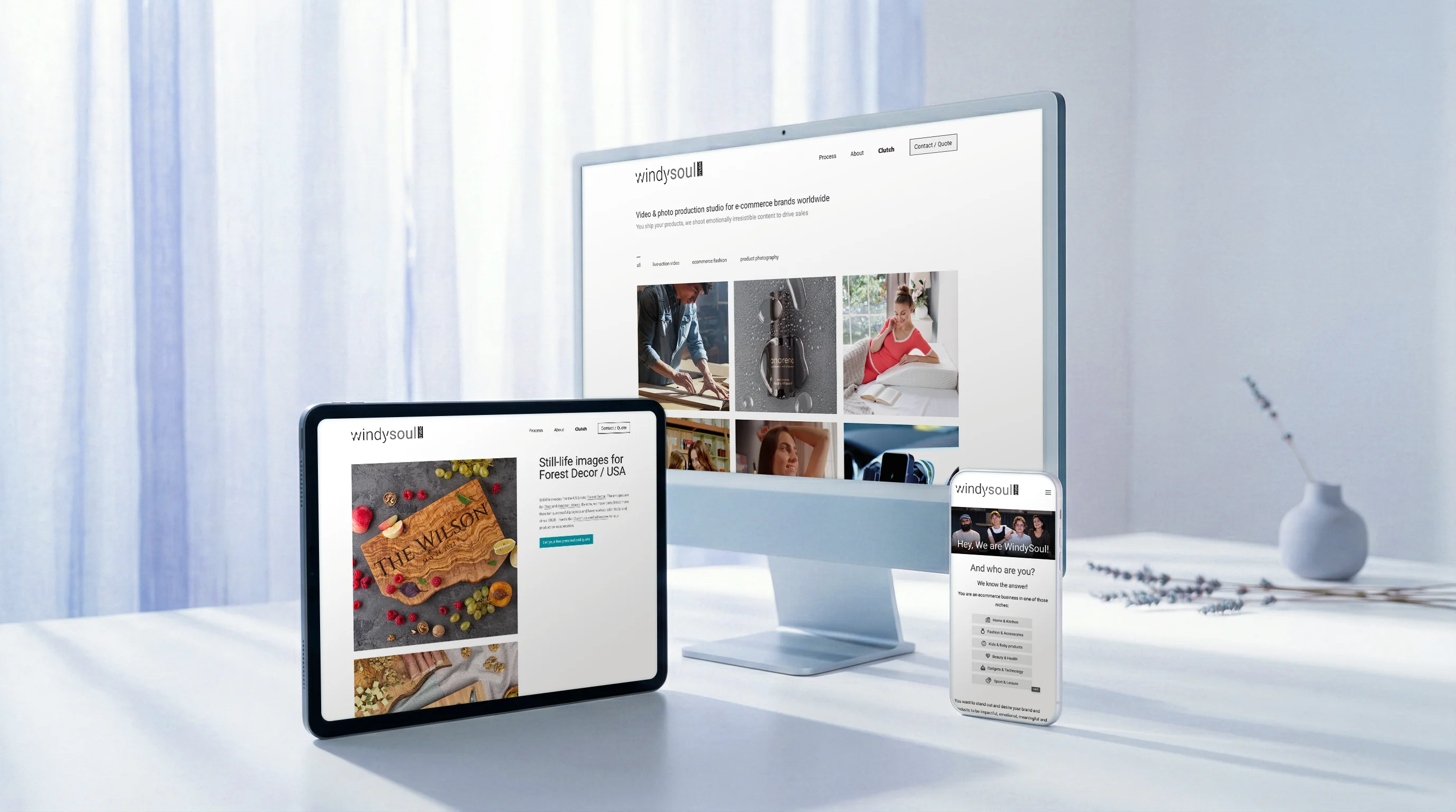 Адаптивная версия сайта на разных устройствах