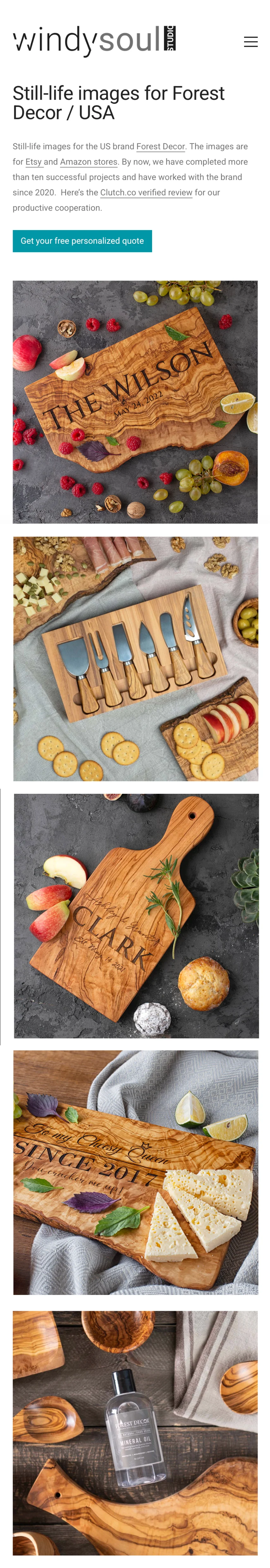 Страница кейса портфолио Windy Soul